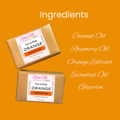 Orange Handmade Soaps for Skin Smooth & Detoxify for Men/Women Pack-2