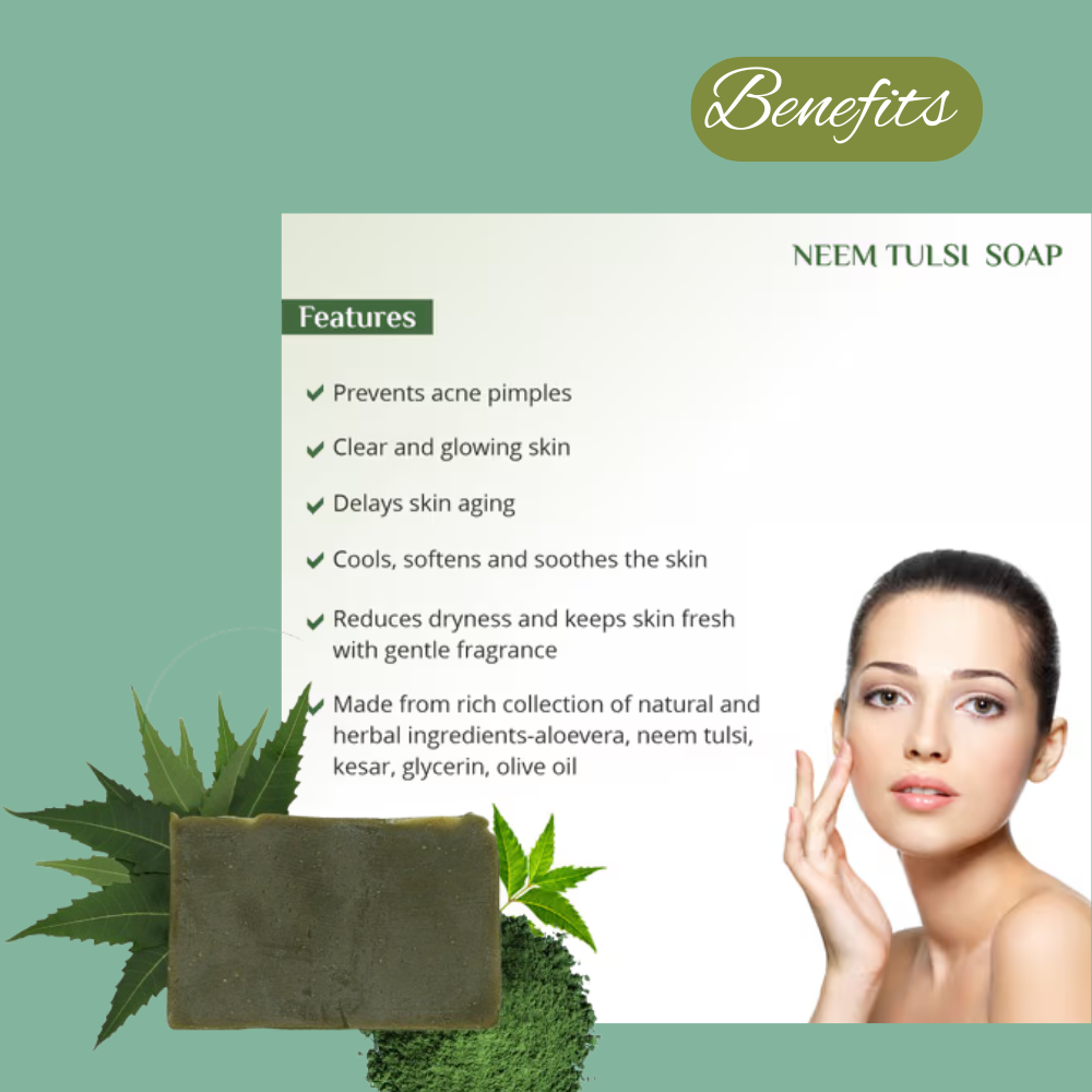 Neem Tulsi Ayurvedic Handmade  Soap Pack- 2