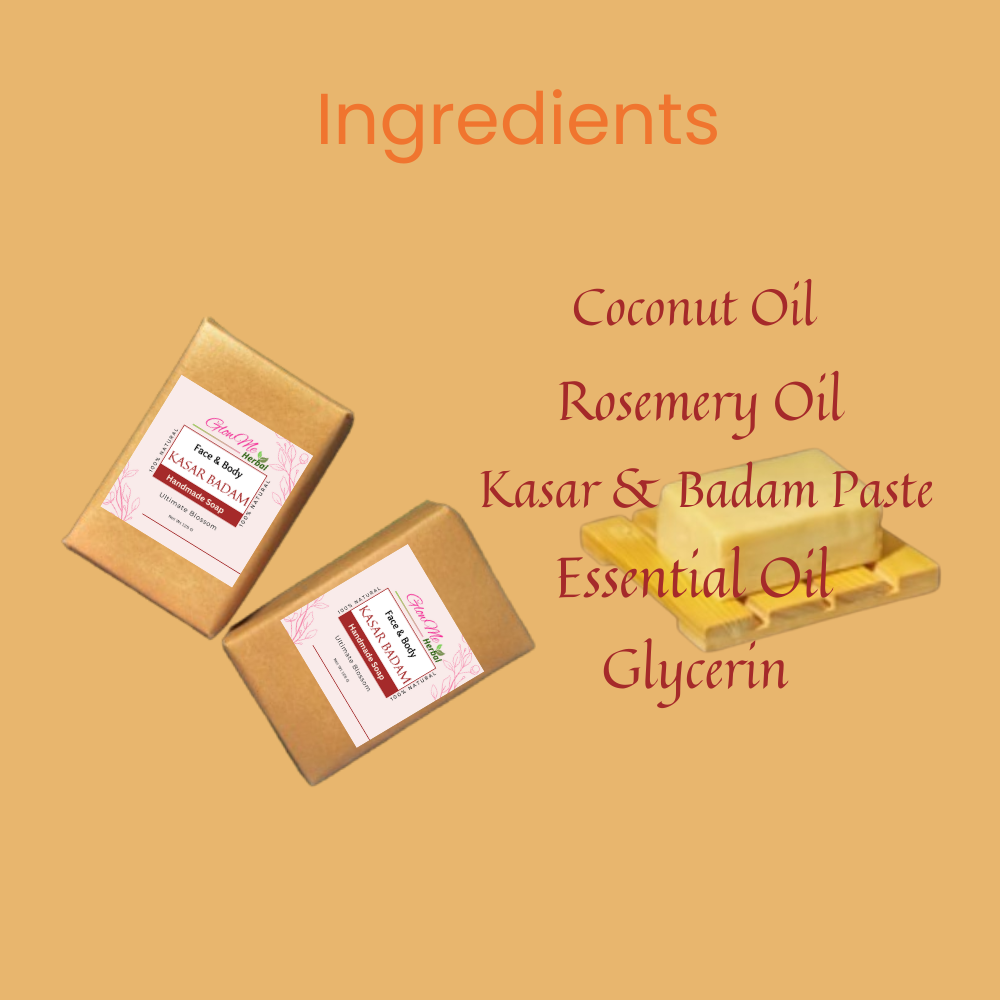 Handmade KASAR BADAM Soap for GlowIng Attractive Skin