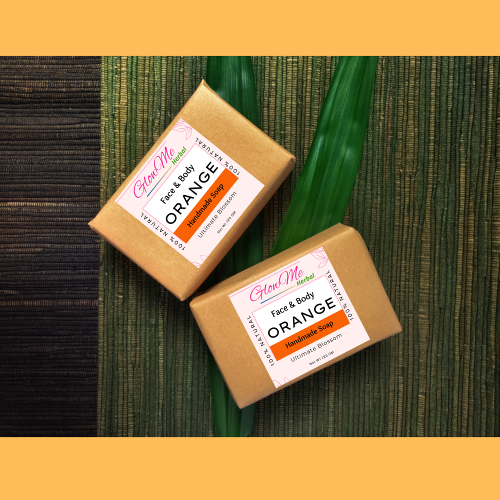 Orange Handmade Soaps for Skin Smooth & Detoxify for Men/Women Pack-2